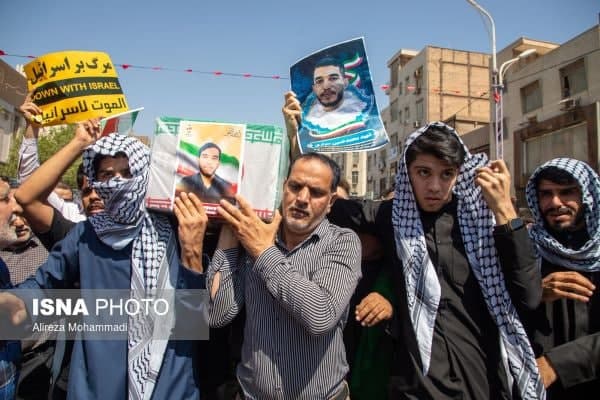 تشییع پیکر ۷ شهید تجاوز رژیم صهیونیستی/ اهواز  